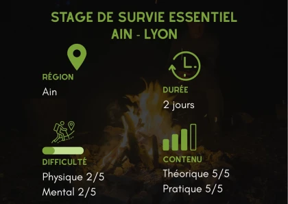 Stage de survie essentiel 2 jours Ain - Lyon - Bonjour Fun