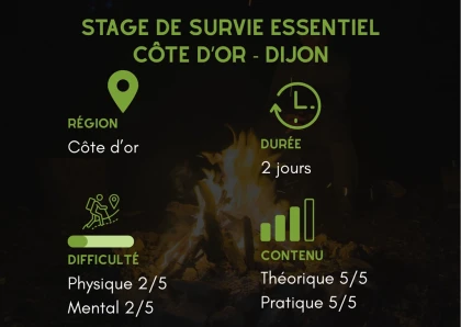 Stage de survie essentiel 2 jours Côte d'or - Dijon - Bonjour Fun