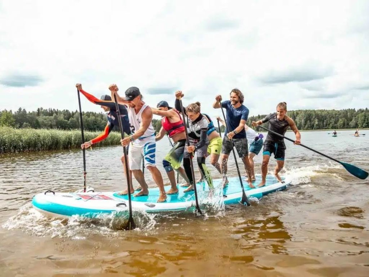 1h Balade Découverte en stand up paddle géant (jusqu'à 9 personnes) - Bonjour Fun